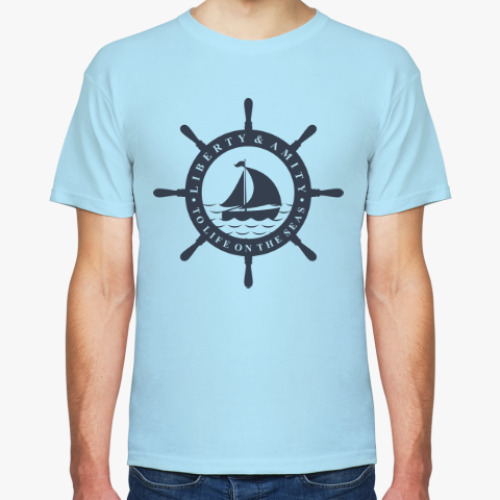 Футболка Море, штурвал. Liberty and mit