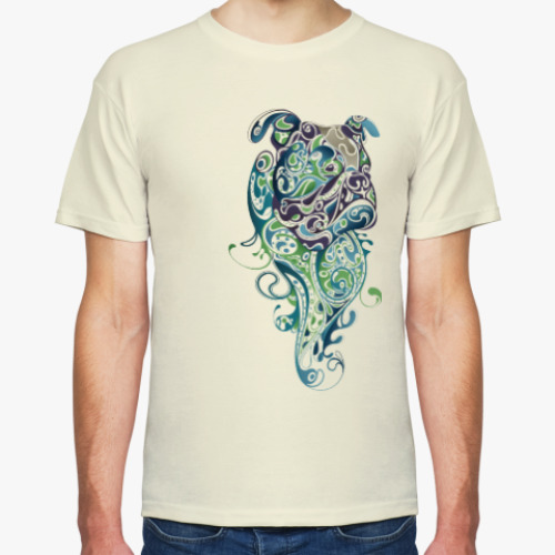 Футболка с принтом 'Абстрактный бульдог'