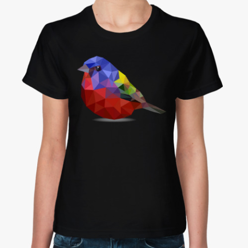 Женская футболка Птичка из полигонов