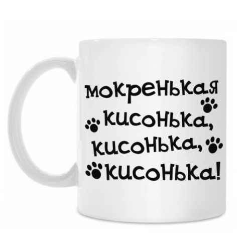 Кружка с принтом мокренькая кисонька