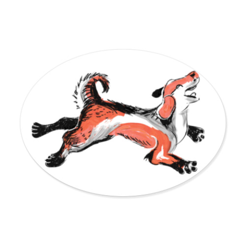 Виниловые наклейки с принтом Собака в японском стиле