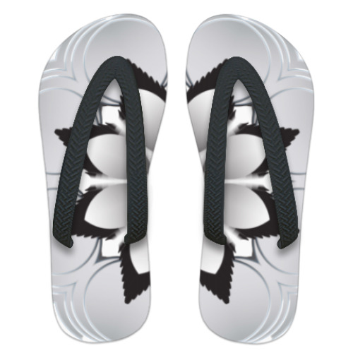 Шлепанцы (сланцы) с принтом загадочная мандала каменный цветок