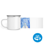 Кружка металлическая белая (круговая запечатка)