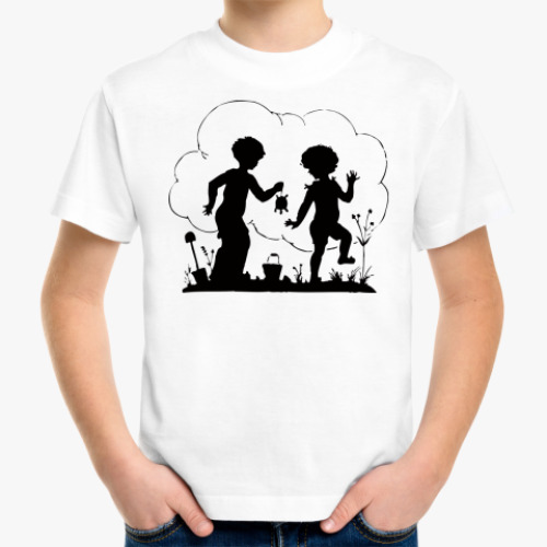 Детская футболка с принтом Рыбаки