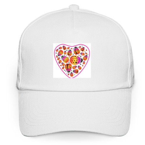 Кепка бейсболка с принтом Божьи коровки