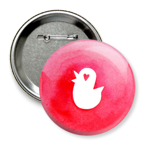 Значок 75мм с принтом Bird of love