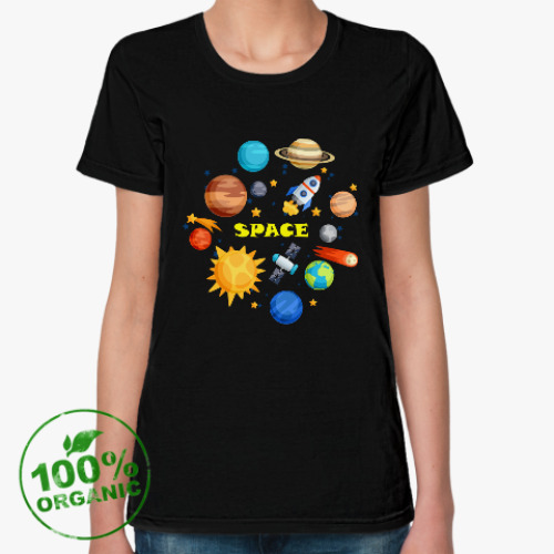 Женская футболка из органик-хлопка Space (Космос)
