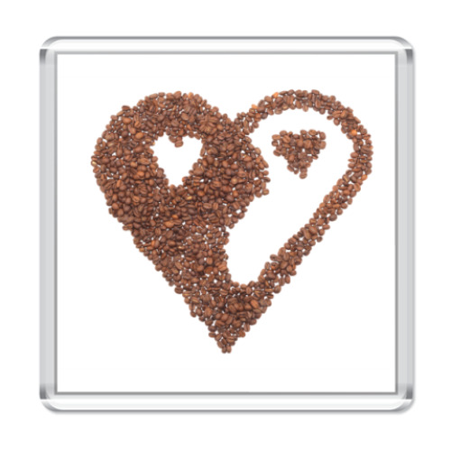 Магнит с принтом  Сердечко инь-янь