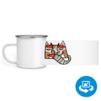 Кружка металлическая белая (круговая запечатка)