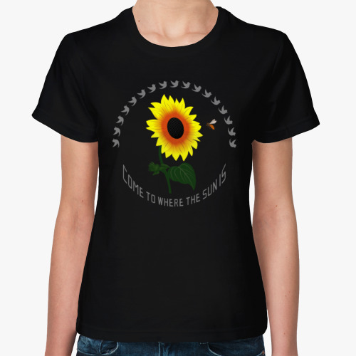 Женская футболка Подсолнух Подсолнечник Helianthus - Цветок солнца