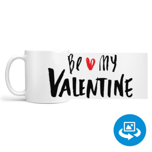 Кружка (круговая запечатка) с принтом Вe My Valentine
