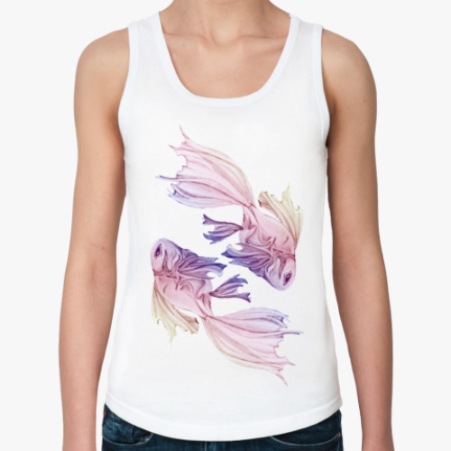 Женская майка с принтом Дивные создания - рыбы