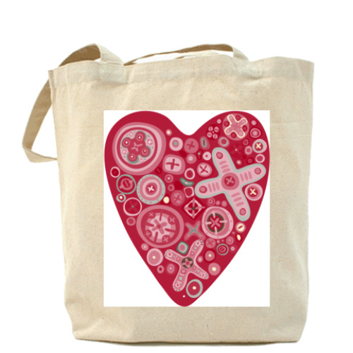 Сумка шоппер с принтом сердце