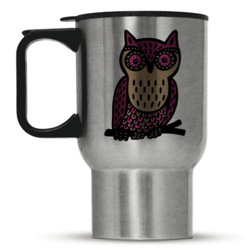 Кружка-термос с принтом Сова