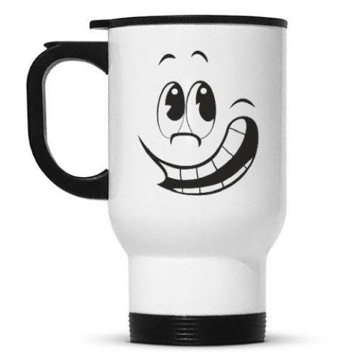 Кружка-термос с принтом  Счастливый смайл