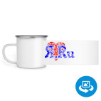 Кружка металлическая белая (круговая запечатка)