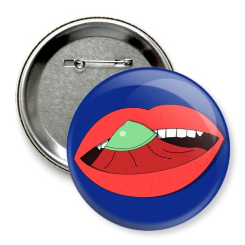 Значок 75мм Condom-tongue