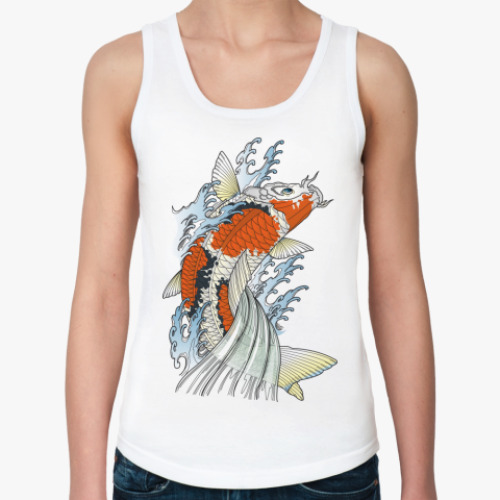 Женская майка с принтом Японский карп Кои