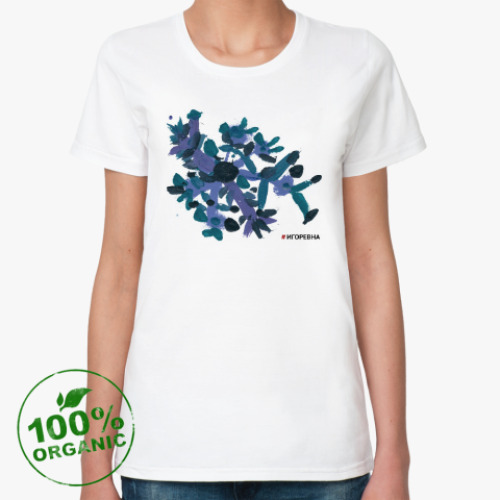 Женская футболка из органик-хлопка Снежинка Грин органическая