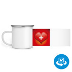 Кружка металлическая белая (круговая запечатка)