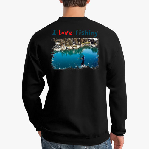 Свитшот с принтом Я люблю рыбалку