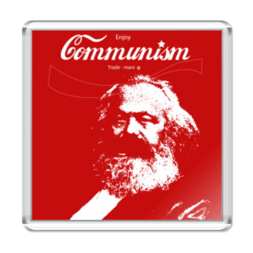 Магнит с принтом Enjoy communism - trade Marx