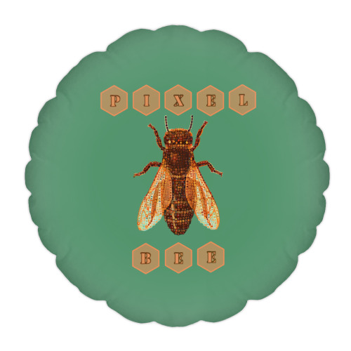 Подушка с принтом Pixel Bee