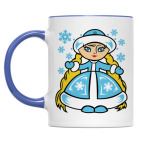 Двухцветная кружка Снегурочка