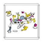 Магнит 6.5 x 6.5 см Самолет