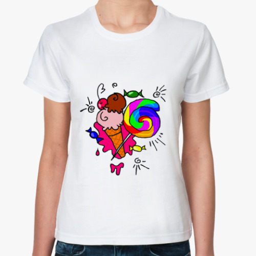 Классическая футболка с принтом Sweetty