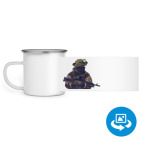 Кружка металлическая белая (круговая запечатка)