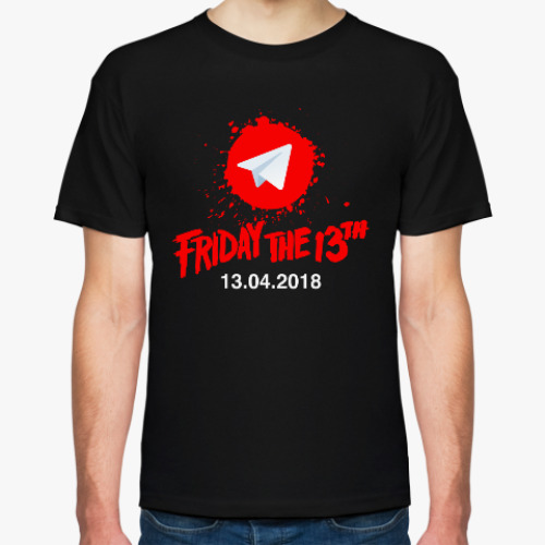 Футболка с принтом Телеграм / Пятница, 13-е