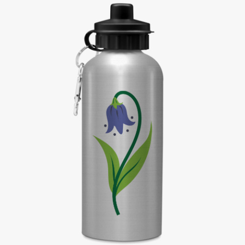 Бутылка с карабином (500 мл) с принтом Цветок