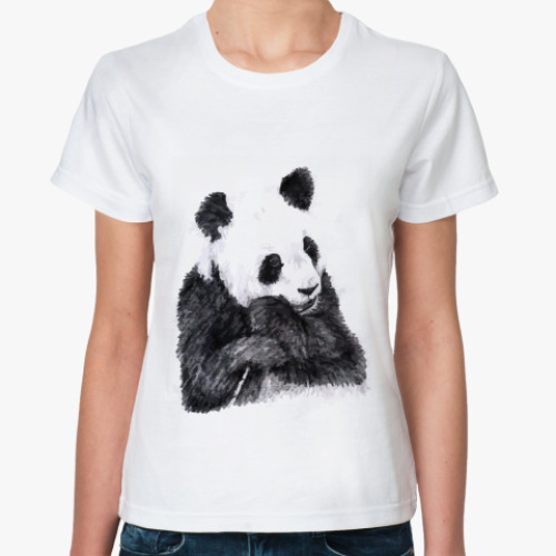 Классическая футболка Панда и бамбук