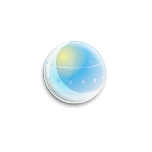 Значок 25мм с принтом шар