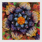 Цветок, космос, глаза, звезды