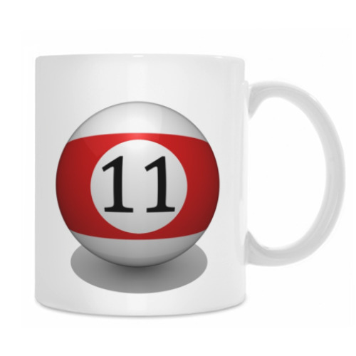 Кружка с принтом 'Бильярдный шар 11'