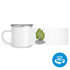 Кружка металлическая белая (круговая запечатка)