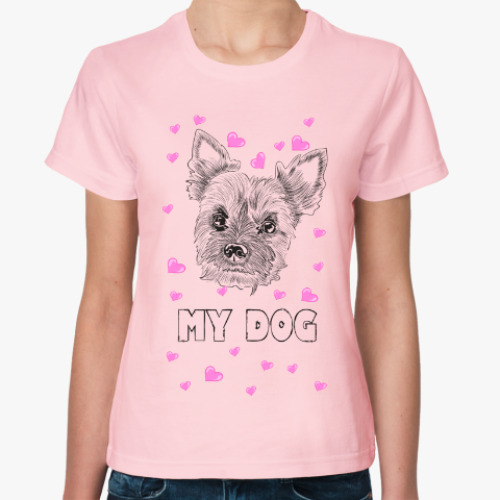 Женская футболка Love my little dog