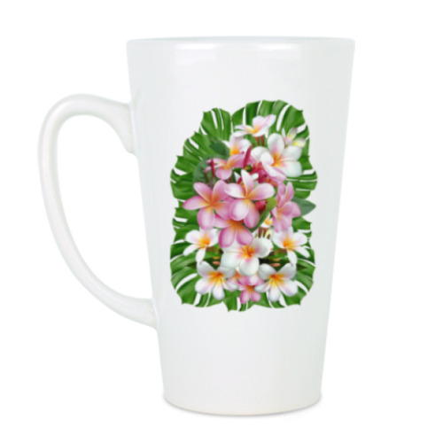 Чашка Латте Тропические цветы