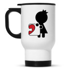 Кружка-термос белая Парный дизайн для влюбленных