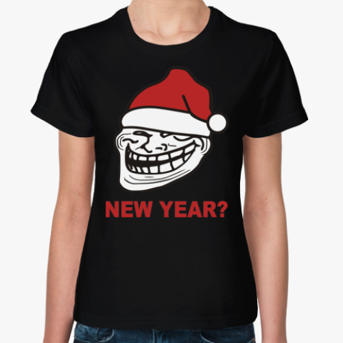 Женская футболка Новогодний Trollface