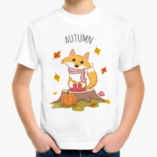Детская футболка Лиса и осень