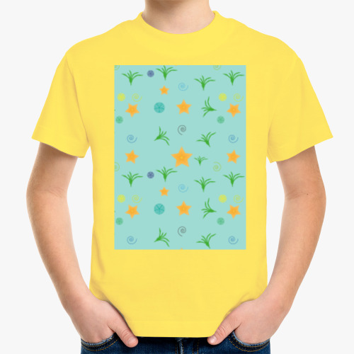 Детская футболка с принтом Star and algae