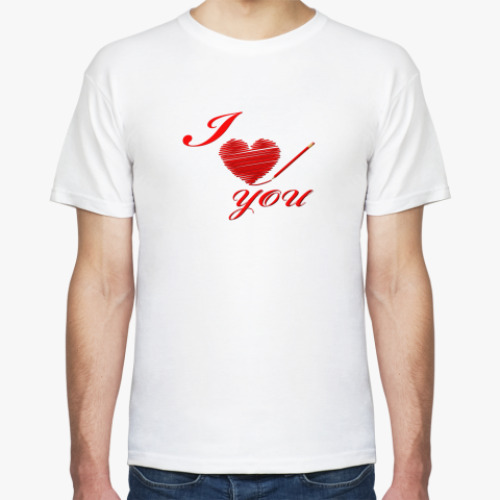 Футболка с принтом I love you