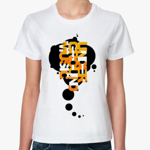 Классическая футболка с принтом  UNDER!