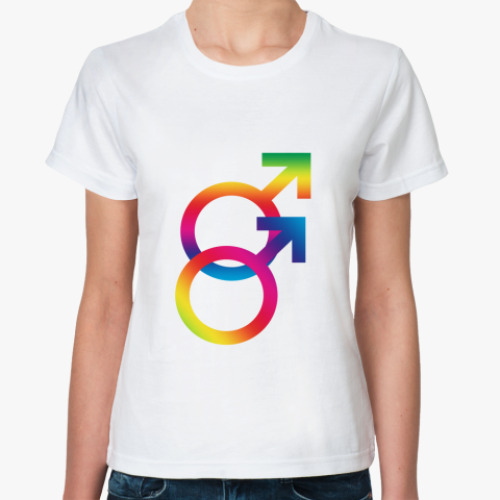 Классическая футболка с принтом Rainbow