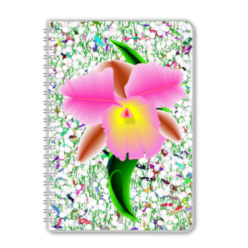 Тетрадь с принтом Орхидея