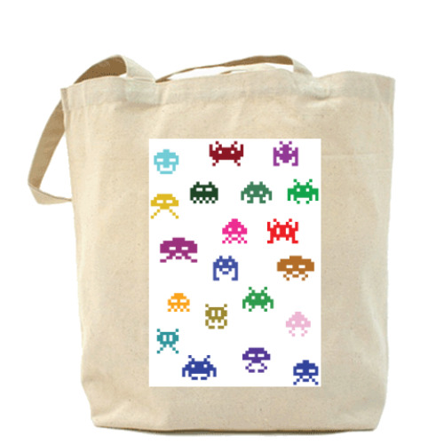 Сумка шоппер с принтом Space Invaders