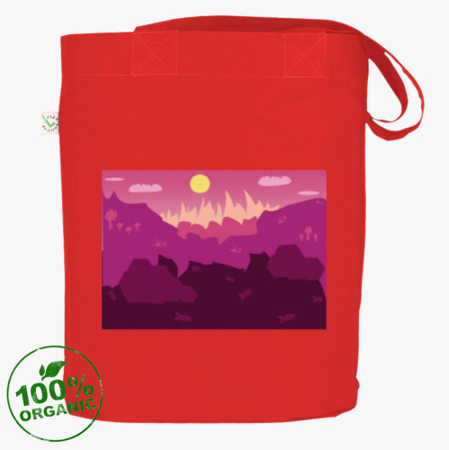 Сумка шоппер с принтом Горный пейзаж